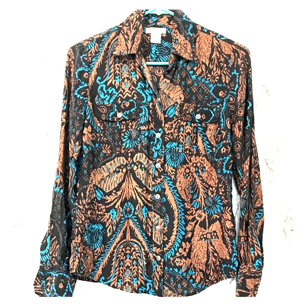 Lucky Brand | 100% Silk Button-down (XS)